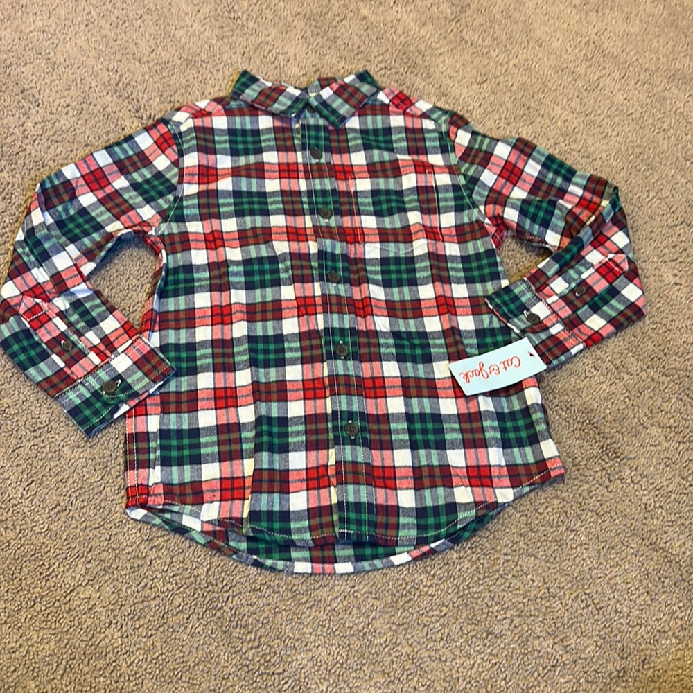 Girls Plaid Button down long sleeve shirt
